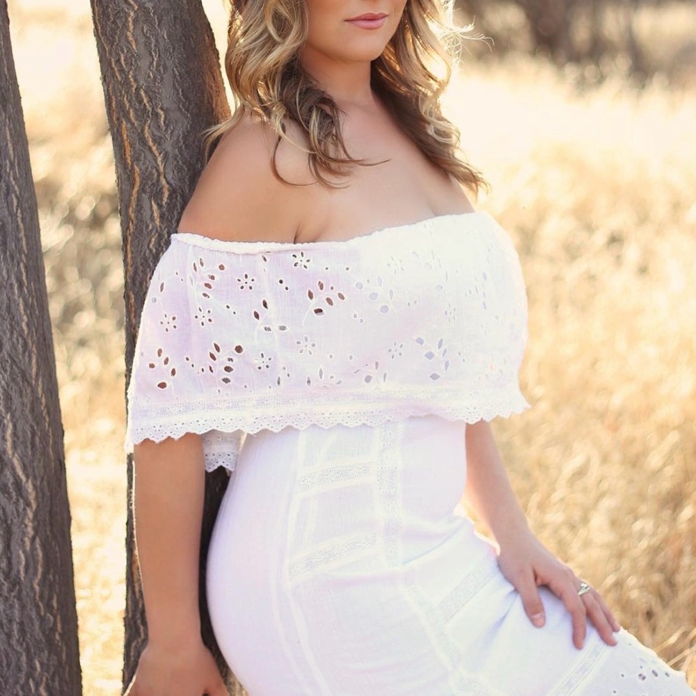 Free People White Strapless Dress